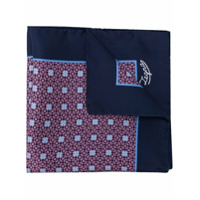 Ermenegildo Zegna Lenço de bolso com estampa geométrica de seda - Azul