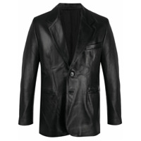 Ernest W. Baker Blazer reto de couro - Preto