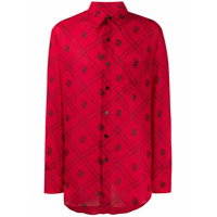 Ernest W. Baker Camisa slim com floral geométrico - Vermelho
