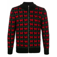 Ernest W. Baker Cardigan com padronagem e zíper - Preto