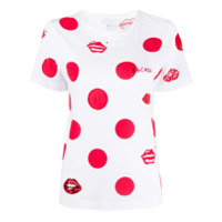 Escada Sport Camiseta com paetês e estampa de lábios - Branco