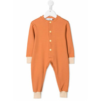 Eshvi Kids Pijama canelado com botões frontais - Laranja