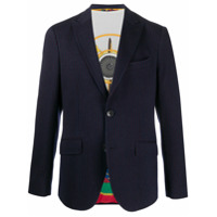 Etro Blazer com listras e abotoamento simples - Azul