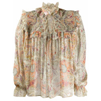 Etro Blusa com estampa paisley de seda - Neutro