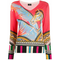 Etro Blusa de tricô mangas longas - Vermelho