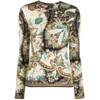 Etro Blusa mangas longas com estampa paisley - Preto