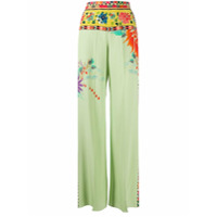 Etro Calça pantalona com estampa floral - Verde