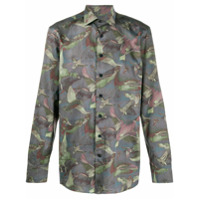 Etro Camisa com abotoamento e estampa de pássaro - Azul