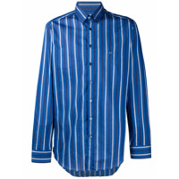 Etro Camisa com logo bordado e listras verticais - Azul