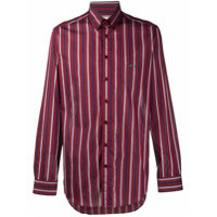 Etro Camisa com logo bordado e listras verticais - Vermelho