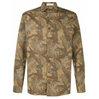 Etro Camisa com mangas longas e estampa camuflada - Marrom