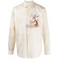 Etro Camisa de algodão com estampa de coelho - Neutro