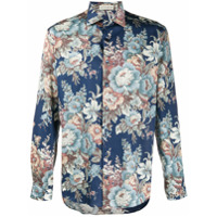 Etro Camisa de algodão com estampa floral - Azul