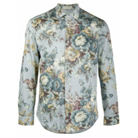 Etro Camisa de algodão com estampa floral - Azul