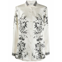 Etro Camisa mangas longas com estampa floral de seda - Branco