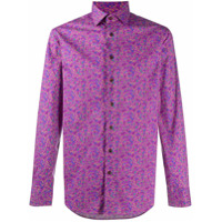 Etro Camisa mangas longas com estampa floral - Roxo