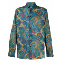 Etro Camisa mangas longas com estampa paisley - Azul