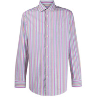 Etro Camisa mangas longas com listras - Azul