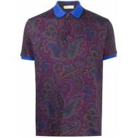 Etro Camisa polo com estampa paisley - Roxo