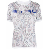 Etro Camiseta com logo e estampa paisley - Branco