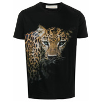 Etro Camiseta de algodão com estampa de leopardo - Preto