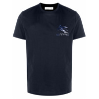 Etro Camiseta de algodão com logo gravado - Azul