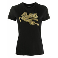 Etro Camiseta mangas curtas com bordado - Preto