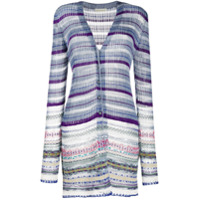 Etro Cardigan com listras e detalhe de brilho - Roxo