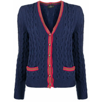 Etro Cardigan de lã com acabamento contrastante - Azul