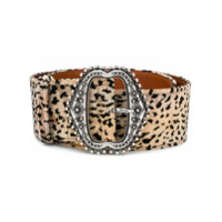 Etro Cinto de veludo com estampa de leopardo - Neutro