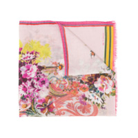 Etro Echarpe com franjas e estampa floral - Rosa