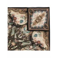 Etro Echarpe de seda com estampa paisley - Preto