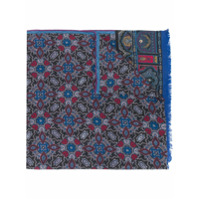 Etro Echarpe leve com barra desfiada - Preto