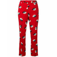 Etro Floral-print high-rise tapered trousers - Vermelho