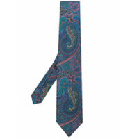 Etro Gravata de seda com estampa paisley - Azul