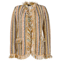 Etro Jaqueta oversized com padronagem de listras - Amarelo