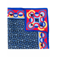 Etro Lenço de bolso de seda com estampa contrastante - Azul