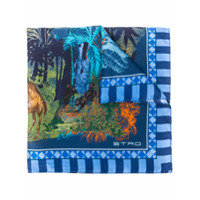 Etro Lenço de bolso em seda com estampa Desert - Azul