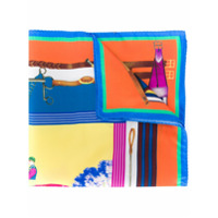 Etro Lenço quadrado com estampa de cavalo - Laranja