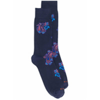Etro Par de meias jacqurd com padronagem paisley - Azul