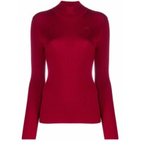 Etro Suéter canelado com gola alta ampla de tricô - Vermelho