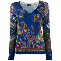 Etro Suéter de tricô com estampa paisley - Azul