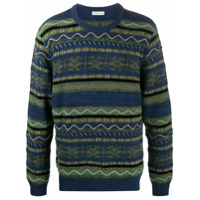 Etro Suéter de tricô com padronagem contrastante - Azul