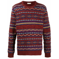 Etro Suéter de tricô com padronagem contrastante - Marrom