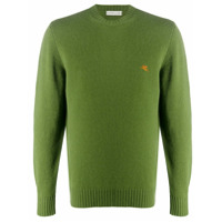 Etro Suéter decote careca com logo bordado - Verde
