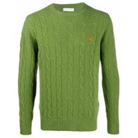 Etro Suéter mangas longas com logo bordado - Verde