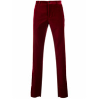 Etro velvet straight-leg trousers - Vermelho
