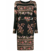 Etro Vestido de tricô com estampa floral - Preto