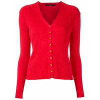 Eva Cardigan com botões de brilho - Vermelho