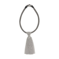Fabiana Filippi bead tassel charm necklace - Prateado